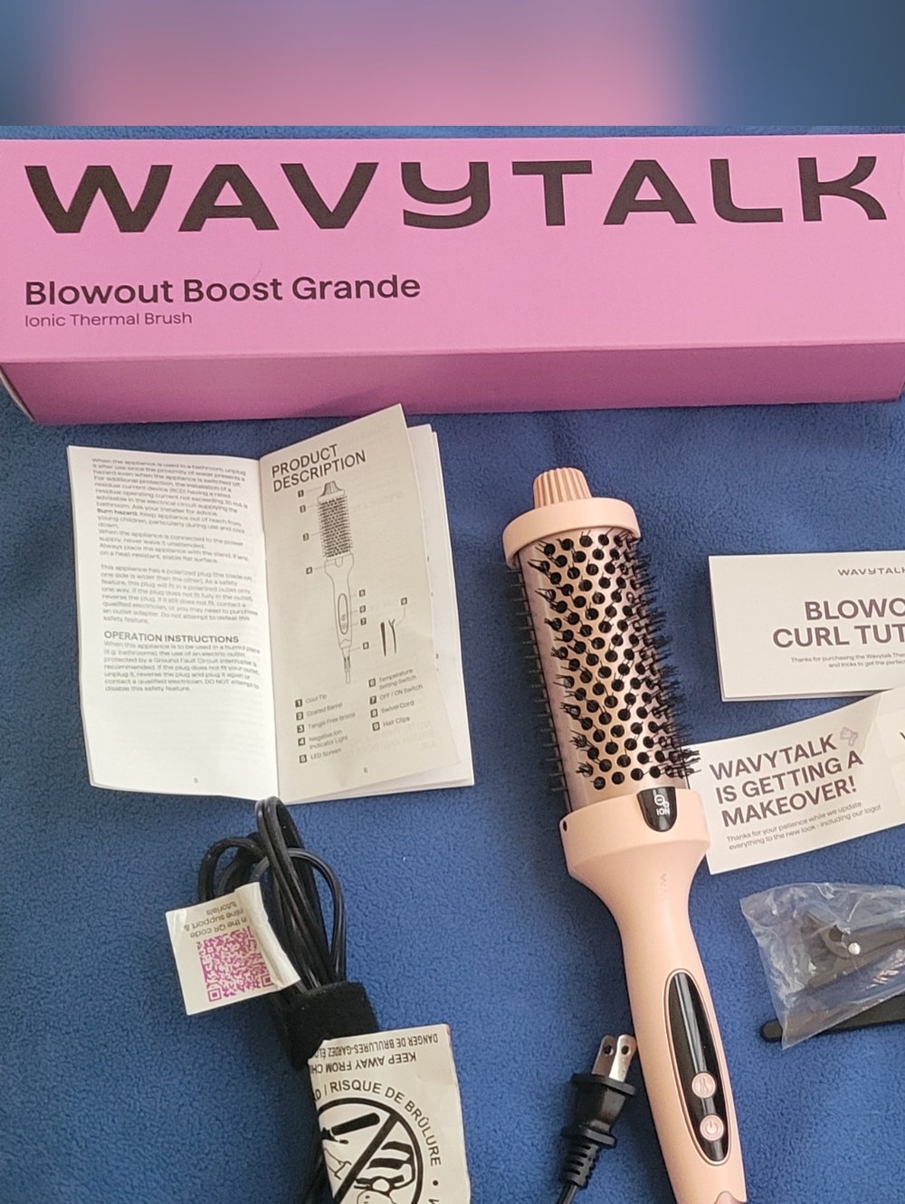 WAVYTALK Pink Blowout Boost Grande Ionic Thermal Brush